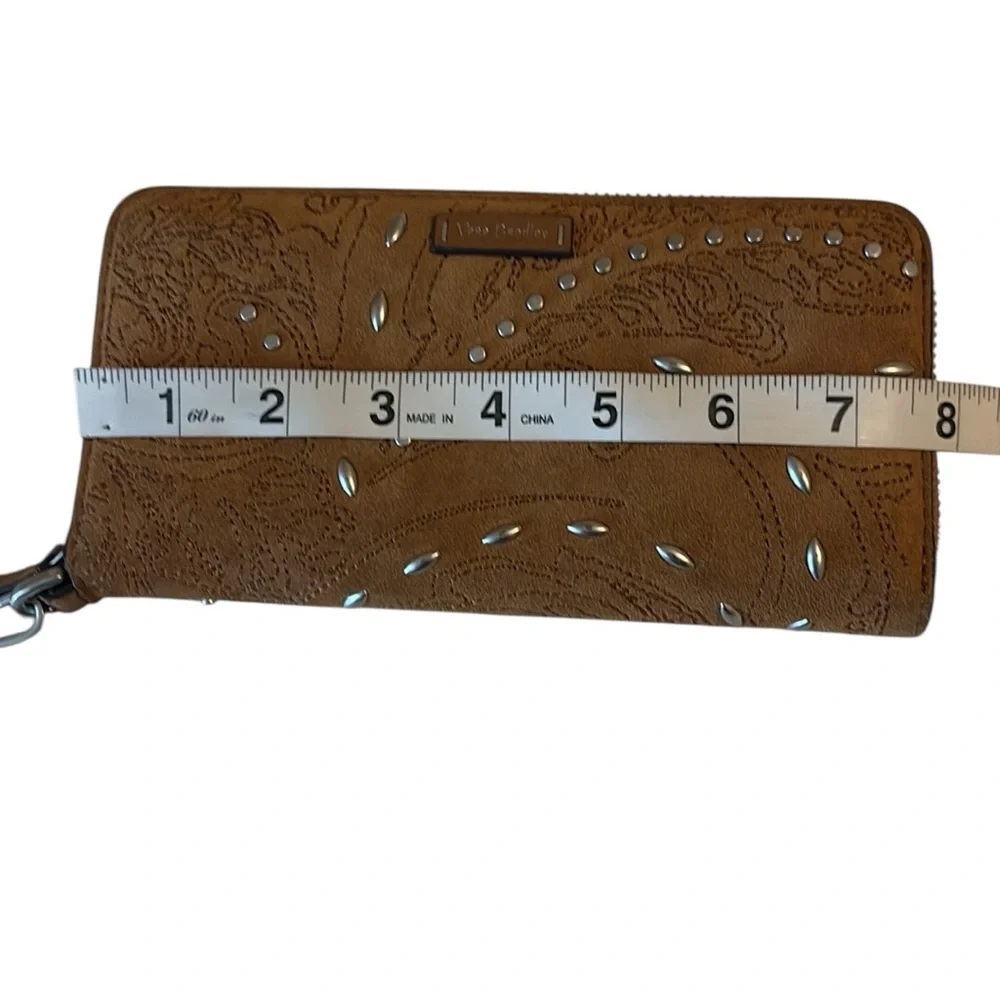 Vera Bradley leather studded wallet with removable wristlet strap, brown - Picture 7 of 8